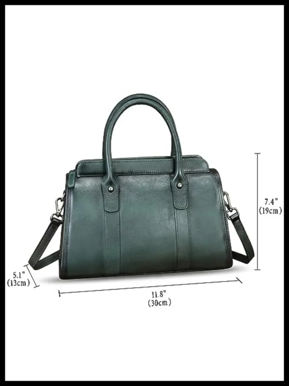 Vintage Genuine Leather Satchel Shoulder Bag Top Handle Crossbody